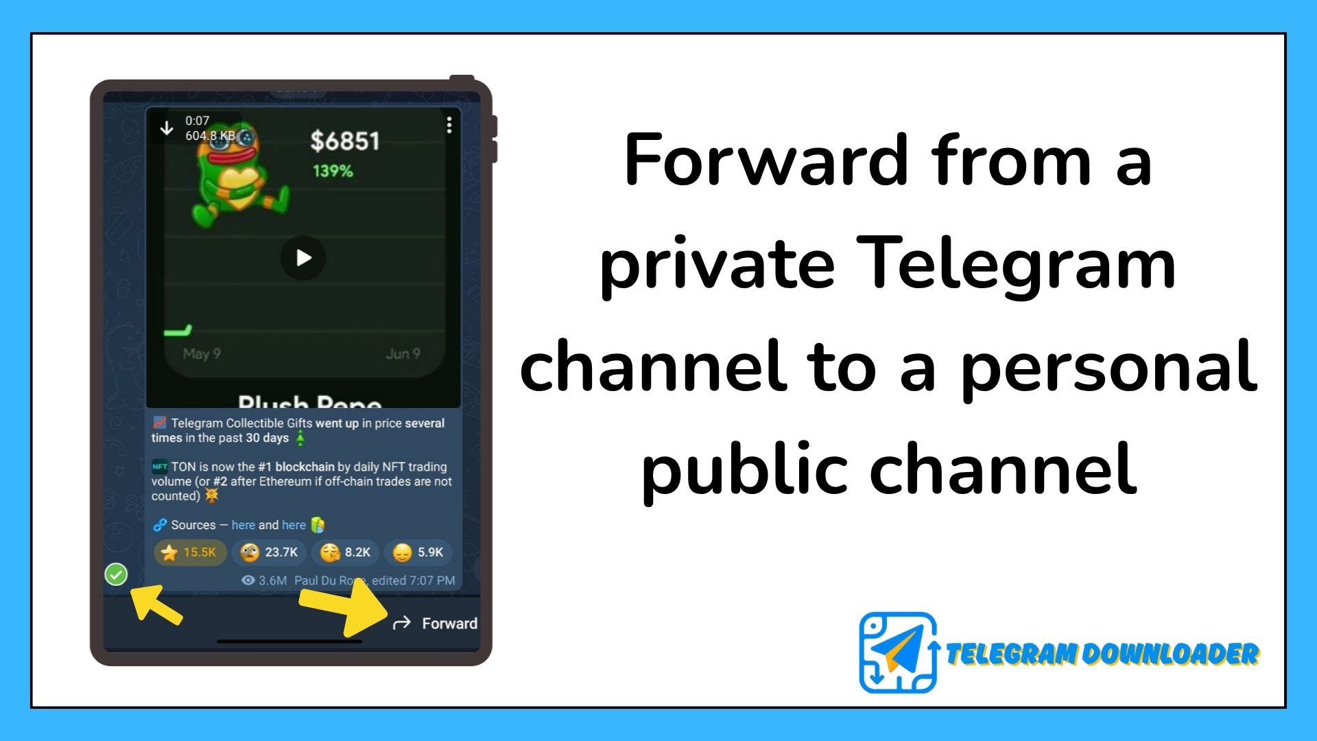 Forward from a private Telegram channel to a personal public channel (1)